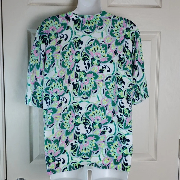 Talbots Petites WomenCardigan Sweater V-Neck Colorful Paisley XLp - Picture 6 of 12